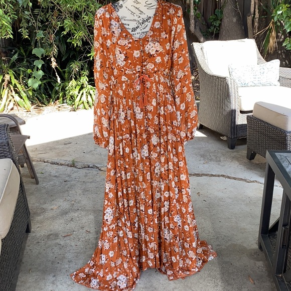 🎉HP🎉EUC🍁 Vintage Spell Gypsy Dancer Gown in Maple size medium - Picture 6 of 14